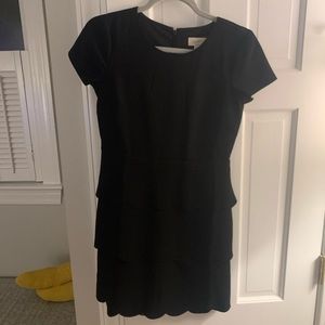 Elegant Scalloped Black Ann Taylor Loft Dress